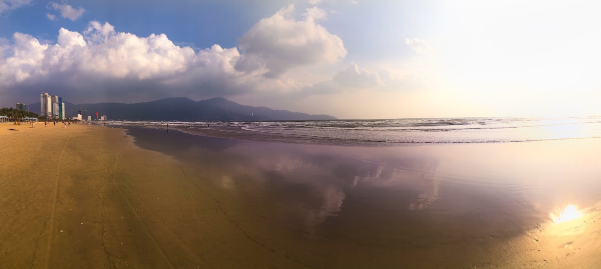 Da Nang cityscape and bay from above, Vietnam