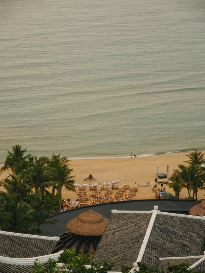 View of beach from a hillside, central Vietnam coast
