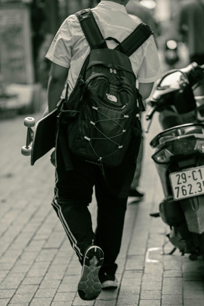 Traveller packing a backpack for Vietnam trip